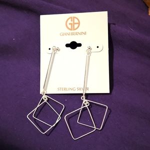 Giani Bernini Square Wire Linear Drop Earrings in Sterling Silver